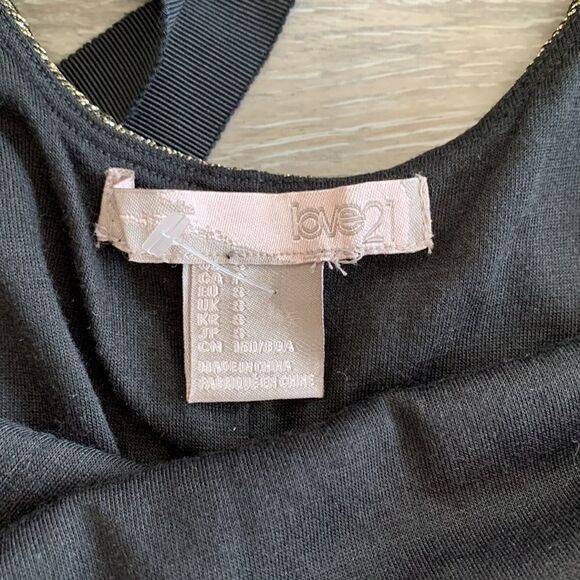Forever21 Love21 mini dress sleeveless gold sz small - Picture 9 of 16